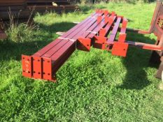 Steel framed stable/mono slope 24ftlong x 12ft wide x 8ft @front x7ft @ back x 3 ft canopy(e1224)