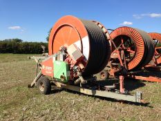Bauer 110mm x 450m irrigation reel fitted with Norfolk Computer Systems dialer. Serial No: 18698