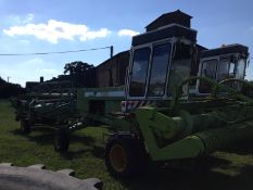 1992 Fortschritt E303 swather with straw turner, OSR swather and mowing headers. Hours: 973