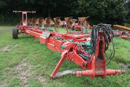 2008 Kverneland RW100 Variomat 10 furrow wagon plough with hydraulic variwidth on a CAT 4 shaft with