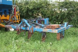 Farm made 7 leg subsoiler with hydraulic depth wheels and rear hitch