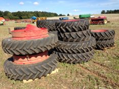 Fendt dual row crop 14.9R30 and 14.9R46 wheels and tyres with spacer bands