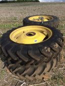 2 x Pairs 13.6R38 dual wheels and tyres