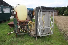 Farm made 5.6m bat wing hooded sprayer with Hardi 600ltr tank