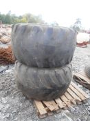 Pair Alliance Flotation tyres, 600/55 - 22.5, 10 stud JCB Axles