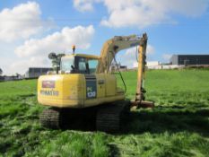 2007 Komatsu PC130 Tracked Digger, 12.2 Tonne, Steel Tracks, Piped for Hammer, Quick Hitch, 27 1/