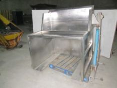 Stainless Steel Dolav Box Tipper, base flush with floor for Pallet Truck Loading