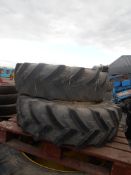 2 x Michelin 12.4 R24 To Fit New Holland TS