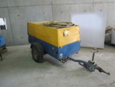 Compair Mobile Compressor, diesel engine 3220 hrs, c/w long hose