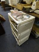 3 Drawer Tidy Containing Wool - Sewing Materials etc
