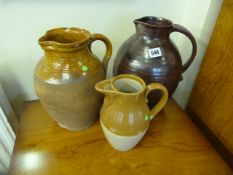 3 Stoneware Jugs
