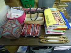 Collection of Sewing Materials - Including Needles - Patterns - Cottons etc