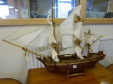 Hand built Model of The HMS Bounty