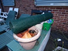 Quantity of Terracotta Plant Pots - Chicken wire etc