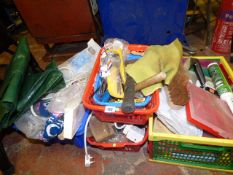 5 Baskets Containing Assorted DIY Tools - Iron Mongery - Extension Cables etc