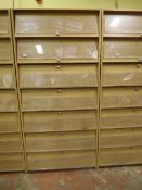 7 Tier Enclosed Storage Unit in Light Oak Finish