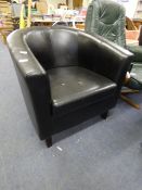 Black Leatherette Bucket Chair