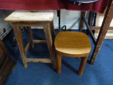 Oak Stool & Smaller Stool