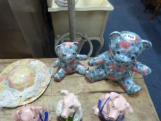 3 Park Rose Pottery Items