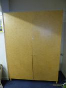 Burr Walnut Effect Linen Press Wardrobe