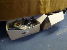 2 Boxes of Platedware - Cutlery - Glassware etc