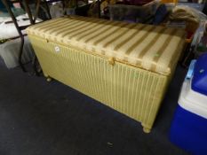 1950's Ottoman Containing a Good Quantity of Linen