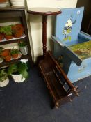 Mahogany Plant Stand & Magazine Rack