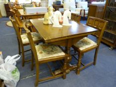Art Deco Draw Leaf Table & 4 Chairs