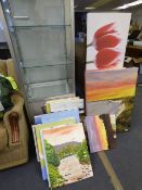 Large Quantity of Unframed Canvases
