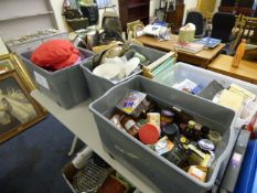 5 Boxes of Bric-a-Brac Including Treenware - Crotchet Kits - China & Glassware etc