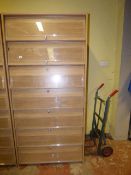 7 Tier Enclosed Storage Unit in Light Oak Finish