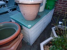 Plastic Storage Box Containing Assorted Garden Sundries Including Fertilisers - Compost etc