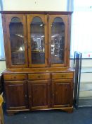 Crown Ducal Pine Display Cabinet over Sideboard