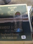 Box Containing 24 John Smith Branded Pint Glasses