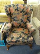Edwardian Floral Design Easy Chair