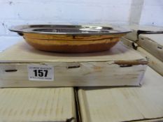11 Stainless Steel & Copper Oval Balti Dishes