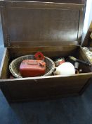 Oak Ottoman & Contents