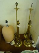 4 Brass Table Lamps & Another