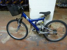Apollo Blue & Silver Mountain Bike with Suspension and Basket