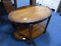 Oval Mahogany 2 Tier Table