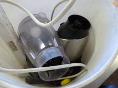 Bucket Containing Assorted Food Processors - Kitchen Knives etc