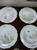 4 Royal Doulton Wind in The Willow Plates