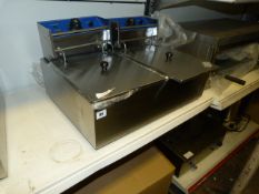 *Stainless Steel 2 Compartment 2 Basket Fryer Model EF-82L Ref 202