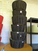 *6 Black Pleated Lamp Shades