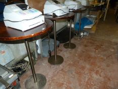4 Circular Poser Tables on Chrome Pedestals