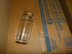Box of Branded Fosters Glasses