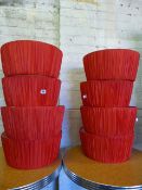 *8 Red Pleated Lamp Shades