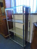 4 Tier Chrome & Glazed Display Unit