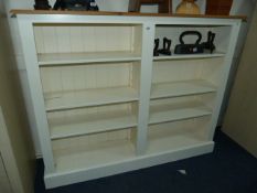 Cream Pine Topped Bookcase/Display Cabinet