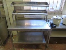 Stainless Steel Table With Undershelf & 2 Tier Shelf Unit